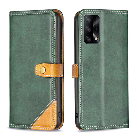 Funda de Cuero Cartera con Soporte Carcasa B14F para Oppo F19s Verde