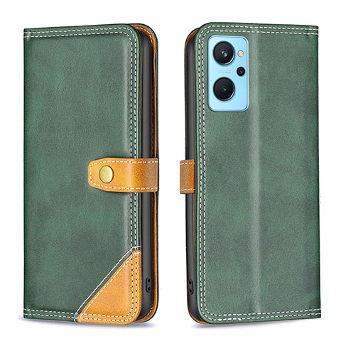 Funda de Cuero Cartera con Soporte Carcasa B14F para Oppo K10 4G Verde