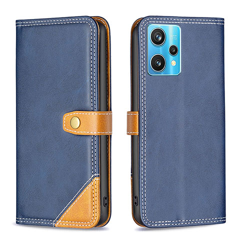 Funda de Cuero Cartera con Soporte Carcasa B14F para Realme 9 4G Azul