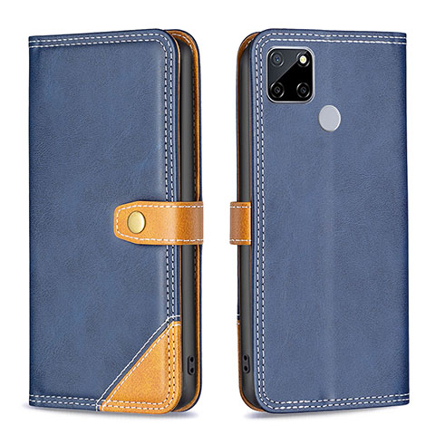 Funda de Cuero Cartera con Soporte Carcasa B14F para Realme C25S Azul