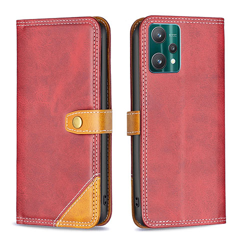 Funda de Cuero Cartera con Soporte Carcasa B14F para Realme Q5 5G Rojo