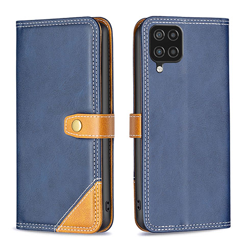 Funda de Cuero Cartera con Soporte Carcasa B14F para Samsung Galaxy A12 5G Azul