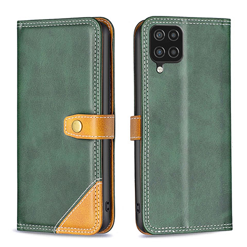 Funda de Cuero Cartera con Soporte Carcasa B14F para Samsung Galaxy A12 5G Verde