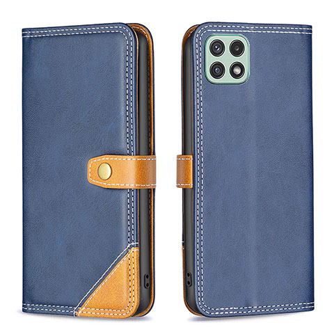 Funda de Cuero Cartera con Soporte Carcasa B14F para Samsung Galaxy A22 5G Azul