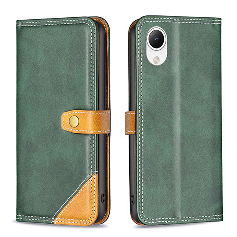 Funda de Cuero Cartera con Soporte Carcasa B14F para Samsung Galaxy A23 5G SC-56C Verde