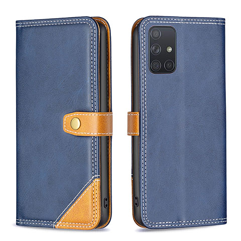 Funda de Cuero Cartera con Soporte Carcasa B14F para Samsung Galaxy A71 4G A715 Azul