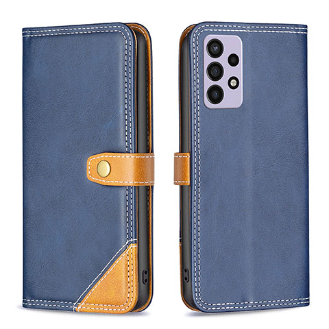 Funda de Cuero Cartera con Soporte Carcasa B14F para Samsung Galaxy A72 4G Azul