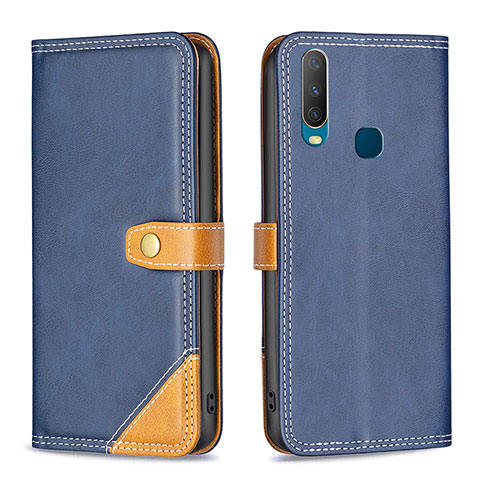 Funda de Cuero Cartera con Soporte Carcasa B14F para Vivo Y3s Azul