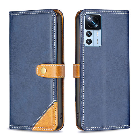 Funda de Cuero Cartera con Soporte Carcasa B14F para Xiaomi Mi 12T Pro 5G Azul