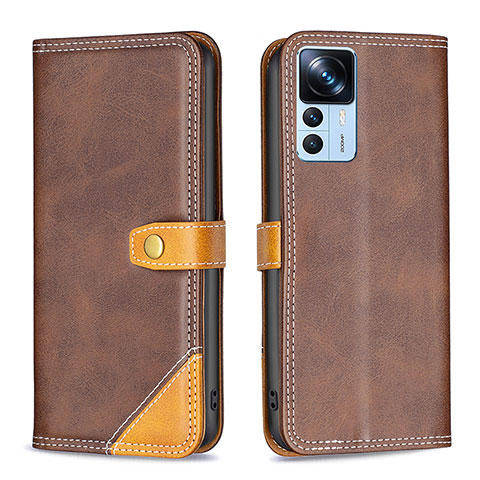 Funda de Cuero Cartera con Soporte Carcasa B14F para Xiaomi Mi 12T Pro 5G Marron