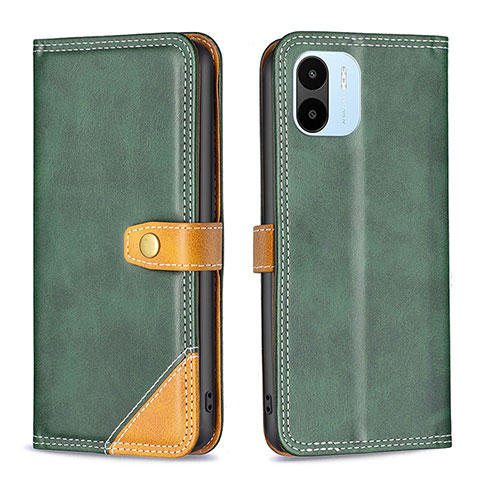 Funda de Cuero Cartera con Soporte Carcasa B14F para Xiaomi Poco C50 Verde