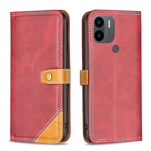 Funda de Cuero Cartera con Soporte Carcasa B14F para Xiaomi Redmi A1 Plus Rojo