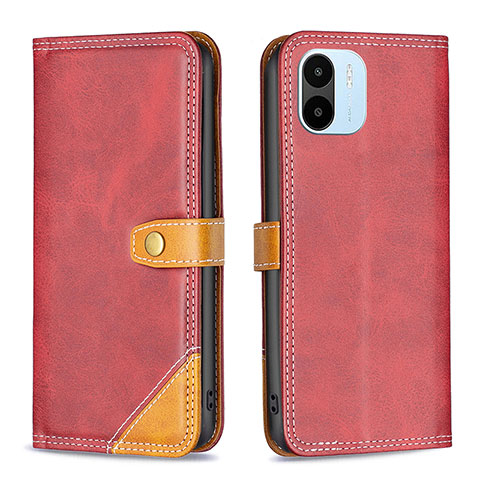 Funda de Cuero Cartera con Soporte Carcasa B14F para Xiaomi Redmi A1 Rojo