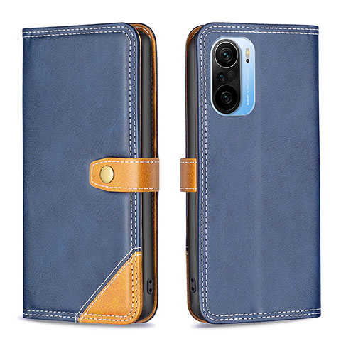 Funda de Cuero Cartera con Soporte Carcasa B14F para Xiaomi Redmi K40 Pro 5G Azul