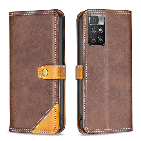 Funda de Cuero Cartera con Soporte Carcasa B14F para Xiaomi Redmi Note 11 4G (2021) Marron