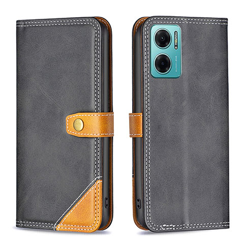 Funda de Cuero Cartera con Soporte Carcasa B14F para Xiaomi Redmi Note 11E 5G Negro