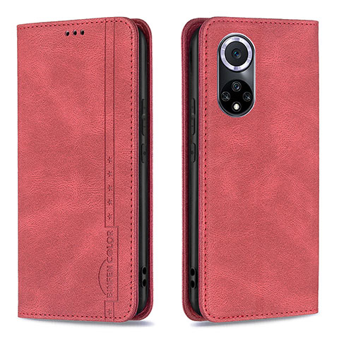 Funda de Cuero Cartera con Soporte Carcasa B15F para Huawei Nova 9 Rojo