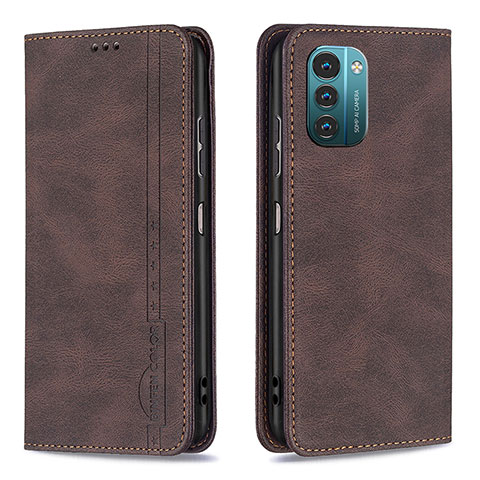 Funda de Cuero Cartera con Soporte Carcasa B15F para Nokia G11 Marron