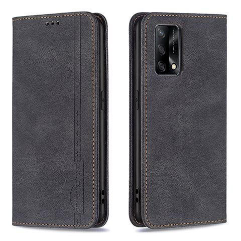 Funda de Cuero Cartera con Soporte Carcasa B15F para Oppo A74 4G Negro