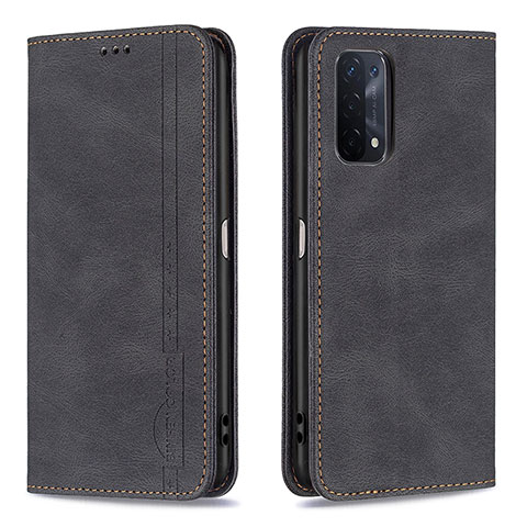 Funda de Cuero Cartera con Soporte Carcasa B15F para Oppo A74 5G Negro