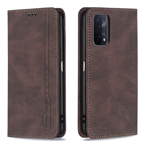 Funda de Cuero Cartera con Soporte Carcasa B15F para Oppo A93 5G Marron