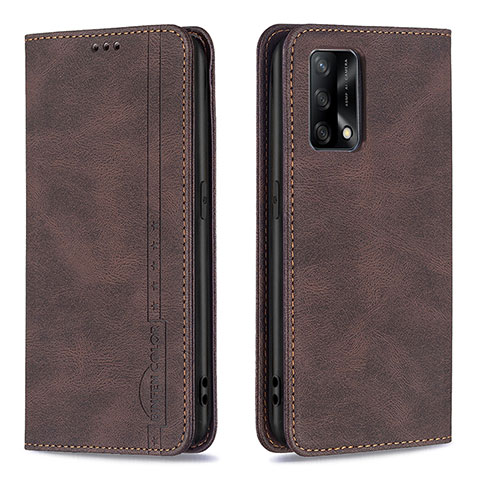 Funda de Cuero Cartera con Soporte Carcasa B15F para Oppo A95 4G Marron