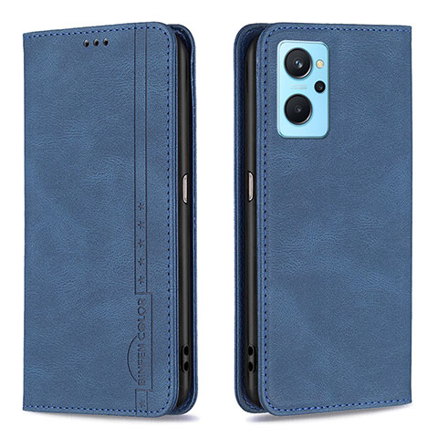 Funda de Cuero Cartera con Soporte Carcasa B15F para Oppo A96 4G Azul