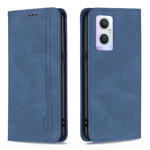 Funda de Cuero Cartera con Soporte Carcasa B15F para Oppo F21 Pro 5G Azul