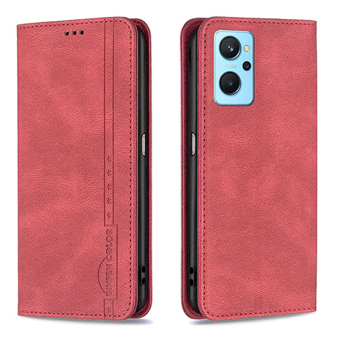 Funda de Cuero Cartera con Soporte Carcasa B15F para Oppo K10 4G Rojo