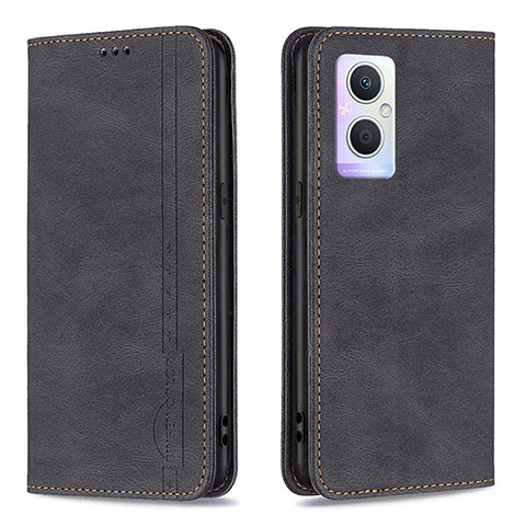 Funda de Cuero Cartera con Soporte Carcasa B15F para Oppo Reno8 Z 5G Negro