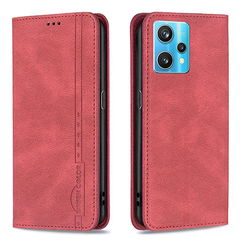 Funda de Cuero Cartera con Soporte Carcasa B15F para Realme 9 4G Rojo