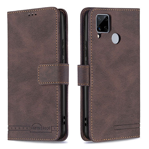 Funda de Cuero Cartera con Soporte Carcasa B15F para Realme C25S Marron