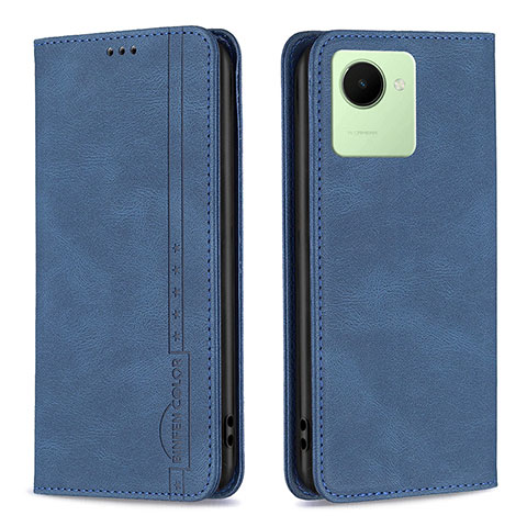 Funda de Cuero Cartera con Soporte Carcasa B15F para Realme C30 Azul