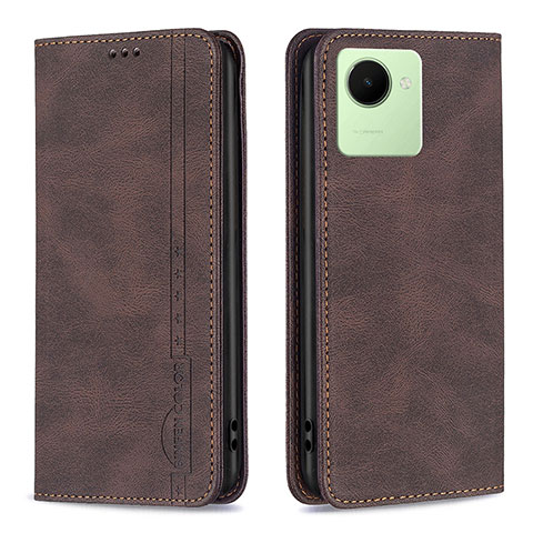 Funda de Cuero Cartera con Soporte Carcasa B15F para Realme C30 Marron