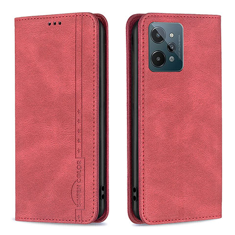 Funda de Cuero Cartera con Soporte Carcasa B15F para Realme C31 Rojo