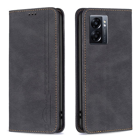 Funda de Cuero Cartera con Soporte Carcasa B15F para Realme Q5i 5G Negro