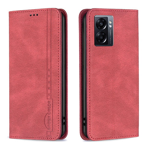 Funda de Cuero Cartera con Soporte Carcasa B15F para Realme Q5i 5G Rojo