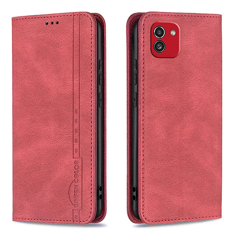 Funda de Cuero Cartera con Soporte Carcasa B15F para Samsung Galaxy A03 Rojo