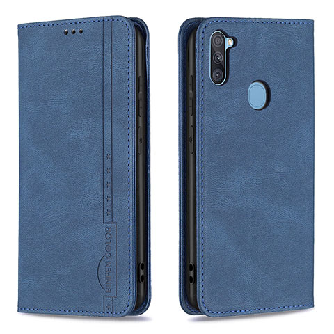 Funda de Cuero Cartera con Soporte Carcasa B15F para Samsung Galaxy A11 Azul