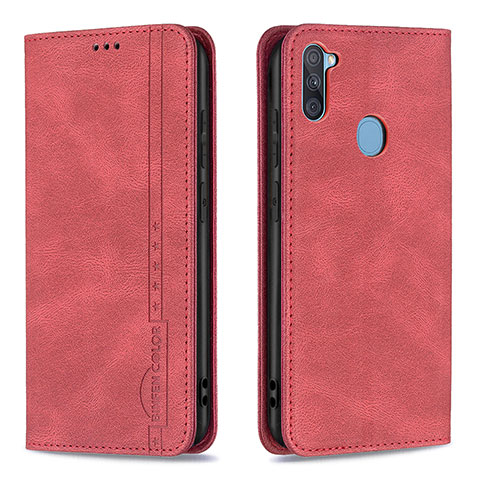 Funda de Cuero Cartera con Soporte Carcasa B15F para Samsung Galaxy A11 Rojo