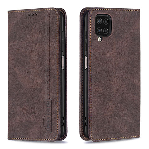 Funda de Cuero Cartera con Soporte Carcasa B15F para Samsung Galaxy A12 5G Marron