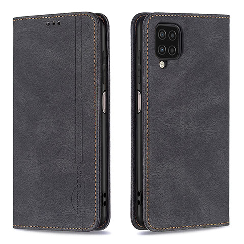 Funda de Cuero Cartera con Soporte Carcasa B15F para Samsung Galaxy A12 Negro