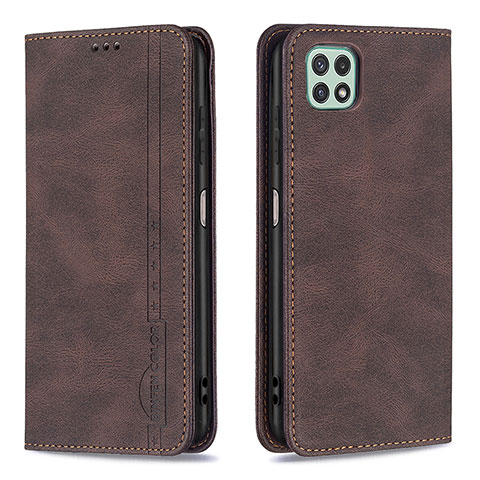 Funda de Cuero Cartera con Soporte Carcasa B15F para Samsung Galaxy A22 5G Marron