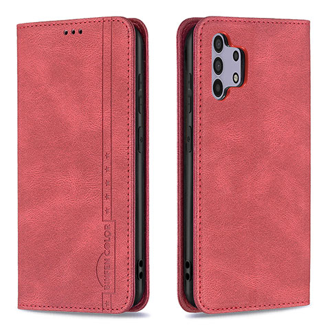 Funda de Cuero Cartera con Soporte Carcasa B15F para Samsung Galaxy A32 4G Rojo