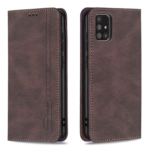 Funda de Cuero Cartera con Soporte Carcasa B15F para Samsung Galaxy A71 4G A715 Marron