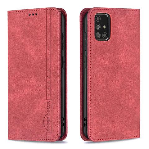 Funda de Cuero Cartera con Soporte Carcasa B15F para Samsung Galaxy A71 4G A715 Rojo