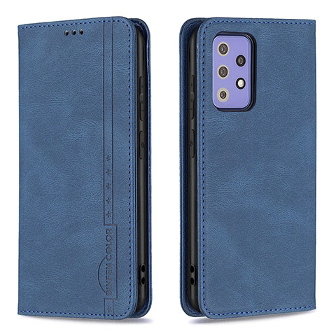 Funda de Cuero Cartera con Soporte Carcasa B15F para Samsung Galaxy A72 4G Azul