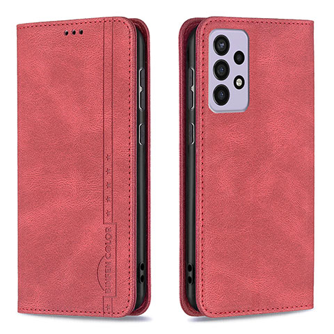 Funda de Cuero Cartera con Soporte Carcasa B15F para Samsung Galaxy A73 5G Rojo