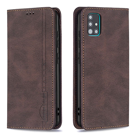 Funda de Cuero Cartera con Soporte Carcasa B15F para Samsung Galaxy M40S Marron