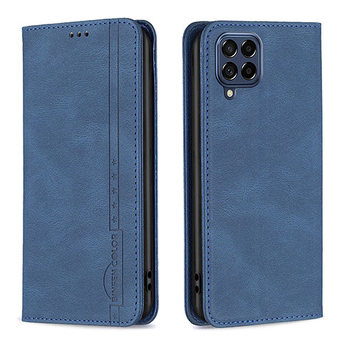 Funda de Cuero Cartera con Soporte Carcasa B15F para Samsung Galaxy M53 5G Azul